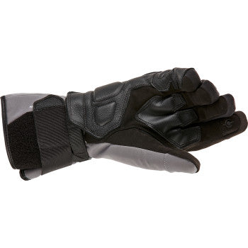 Black and dark gray Alpinestars W-7 V2 Drystar® motorcycle gloves in 2XL, showing reinforced knuckles and adjustable wrist strap.