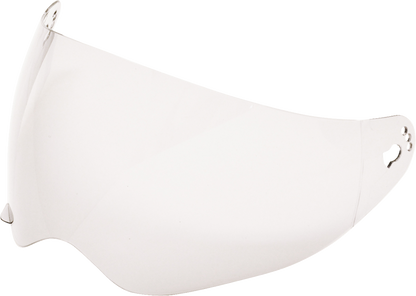 Clear AFX FX-37X motorcycle helmet shield with a smooth curved design, fitting Bill's Exhausts helmets.