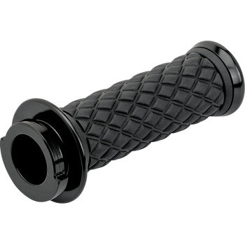 Black BILTwell Alumicore motorcycle grips from Bill's Exhausts, featuring a durable aluminum core for enhanced grip and style.