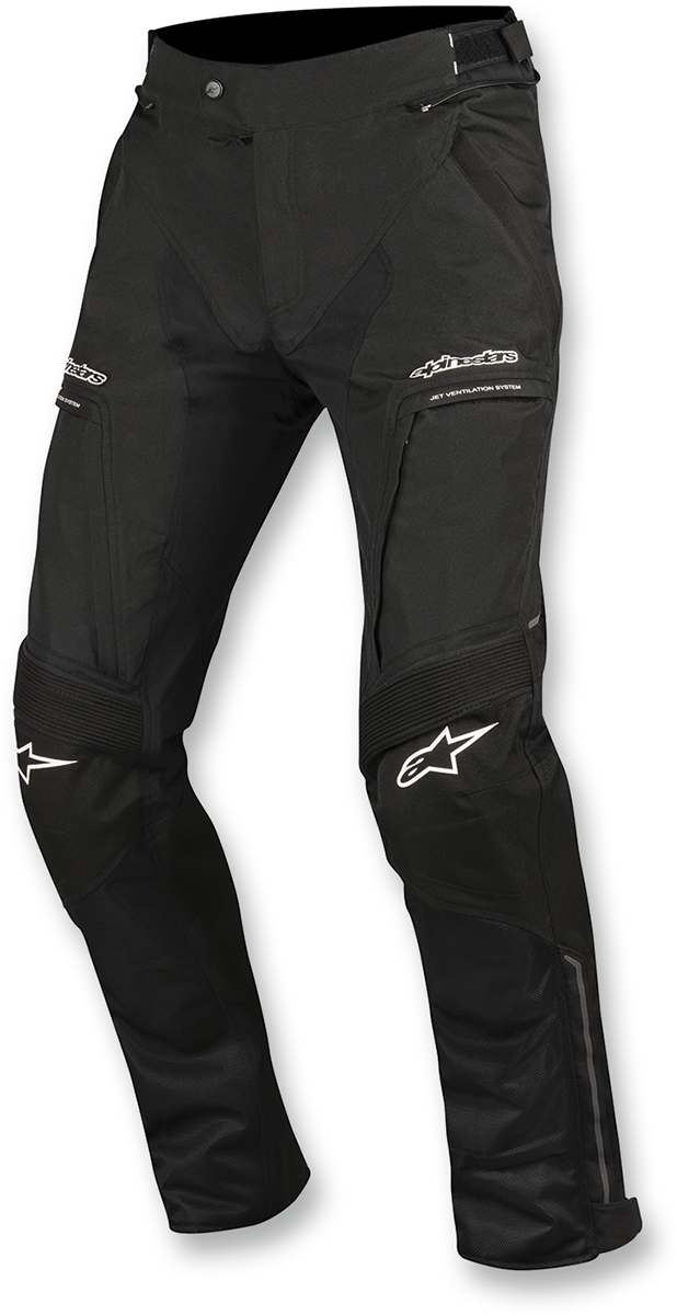 Alpinestars Ramjet Air Pants in black, XL size, featuring breathable textile construction and protective armor for motorcycling.