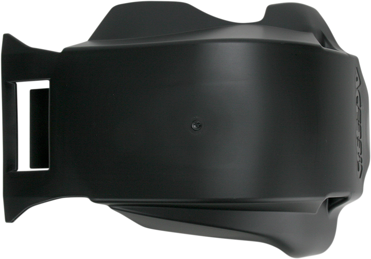 A black ACERBIS skid plate designed for CRF450X motorcycles, made of durable body material for protection.