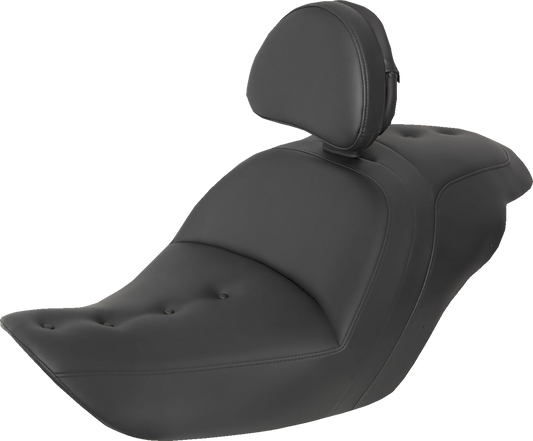 SADDLEMEN Roadsofa Pillow Top Seat - With Backrest - Black H23-20-181BR