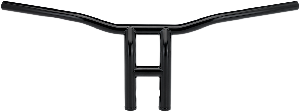 BILTWELL Tyson XL pullback handlebar in black, 10-inch width, designed for motorcycle handlebars, with a sleek, curved shape.