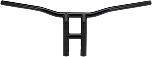 BILTWELL Tyson XL pullback handlebar in black, 10-inch width, designed for motorcycle handlebars, with a sleek, curved shape.