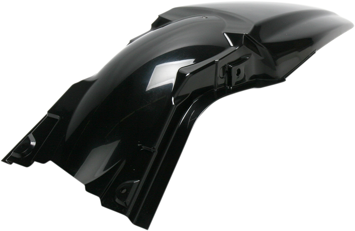A black Acerbis rear fender motorcycle body part with product code 2141700001, designed for durable bike protection.