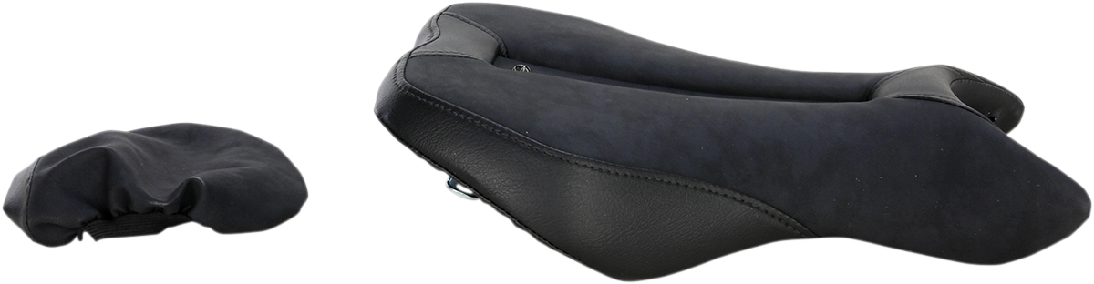 Black SADDLEMEN Gel Channel Sport Seat by Bill's Exhausts, featuring ergonomic design and cushioning for motorcycle comfort.