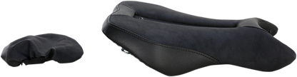 Black SADDLEMEN Gel Channel Sport Seat by Bill's Exhausts, featuring ergonomic design and cushioning for motorcycle comfort.