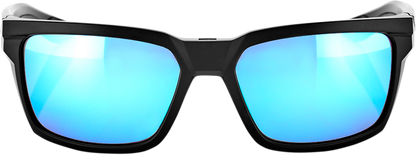 100% Daze Sunglasses - Matte Black - Blue Mirror 61030-019-75 - Howling Moto