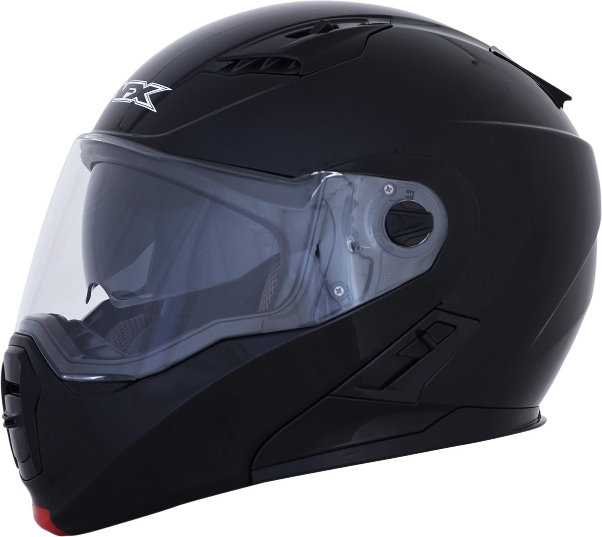 Gloss black AFX FX-111 helmet in XL size, featuring a smooth finish and aerodynamic design, designed for motorcycle riders.