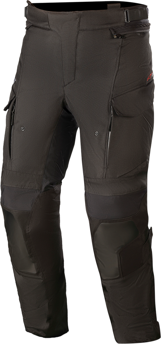 Black ALPINESTARS Andes v3 Drystar® motorcycle pants in medium size, showing durable fabric and protective design.