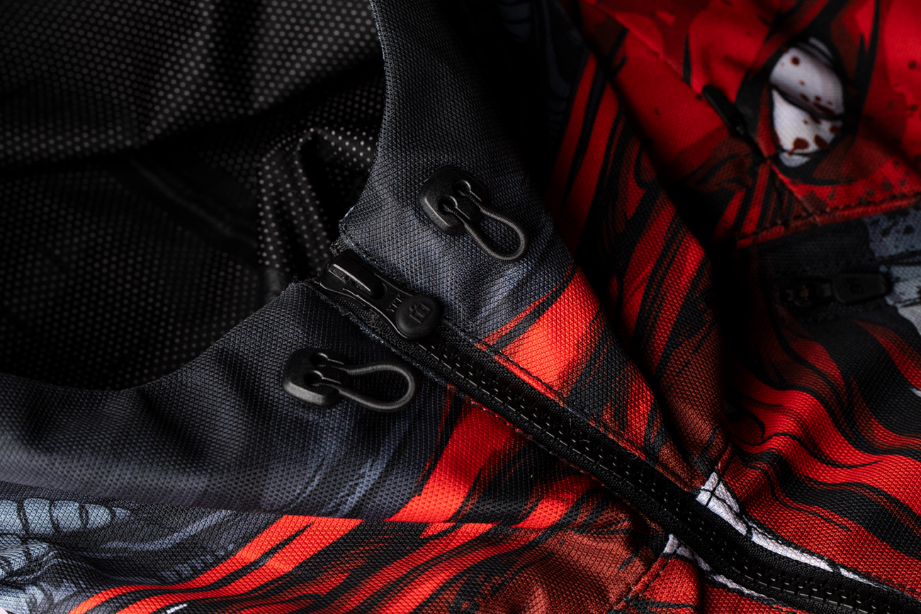 Red ICON Airform Manik'r™ jacket in small size from Bill's Exhausts, featuring lightweight design and sporty style.