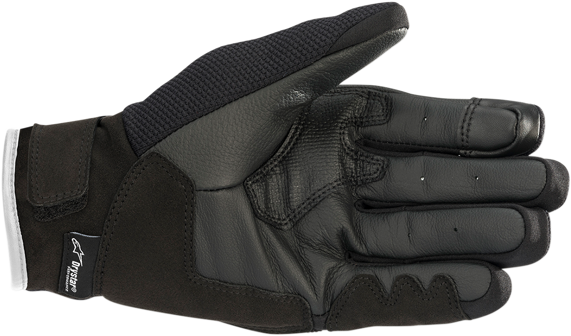 Alpinestars women Stella S-Max Drystar gloves in black and white, size XL, featuring protective knuckles and padded palms.