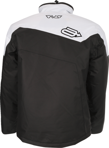 Bill's Exhausts ARCTIVA Pivot 6 Jacket in black and white, XL size, shown with front zipper, hood, and sporty design.