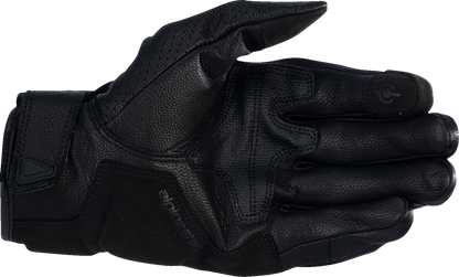 Bill's Exhausts Alpinstars Celer V3 motorcycle gloves in black and white, size 2XL, with protective design and textured grip details.