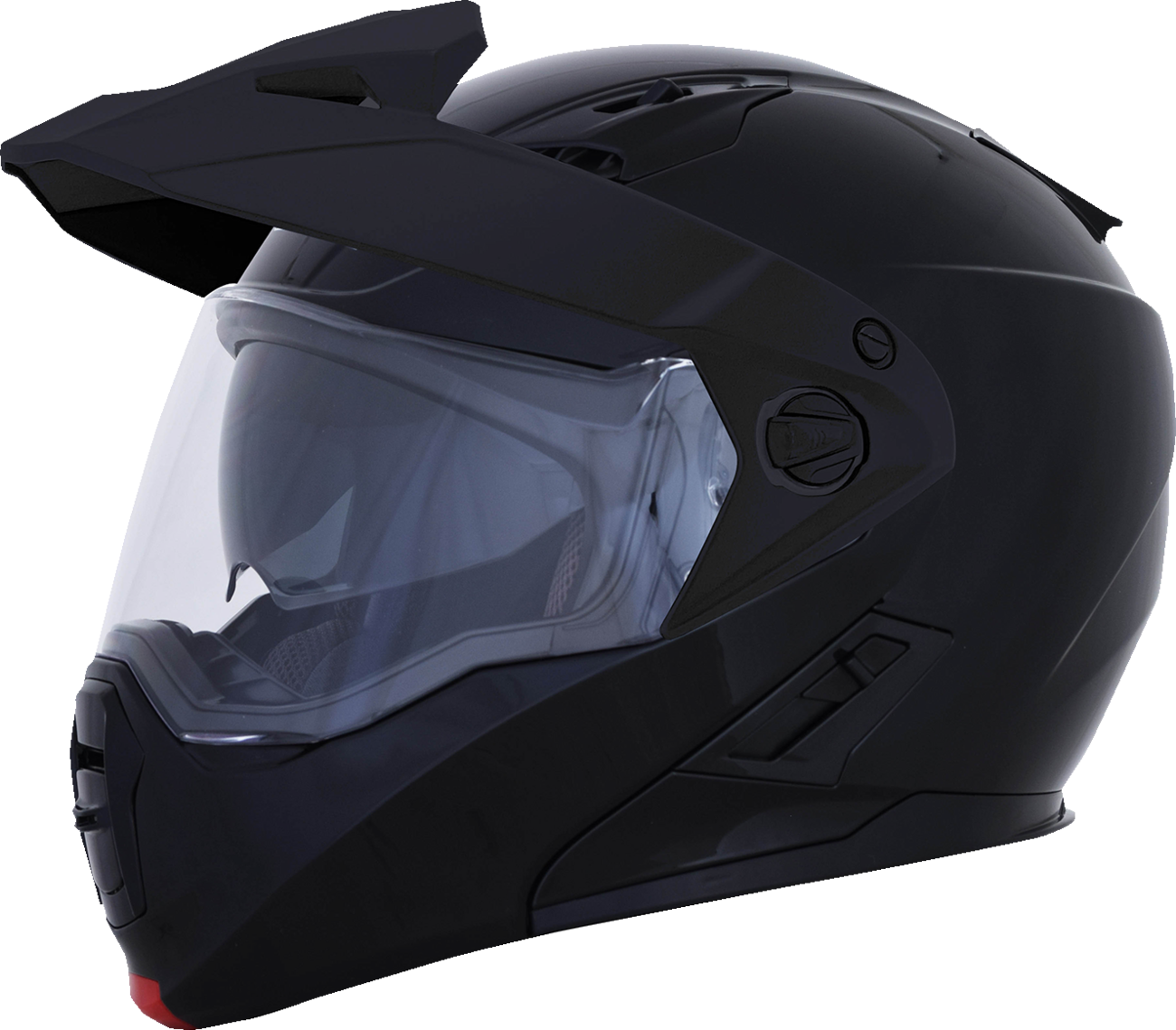 Gloss black AFX FX-111DS motorcycle helmet in small size, featuring a sleek design and smooth finish.