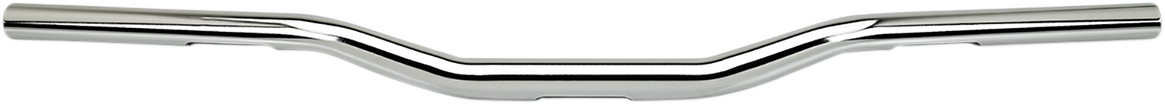 Chrome BILT WELL oversized tracker handlebar for motorcycles, featuring a wide, curved design perfect for custom bike builds.