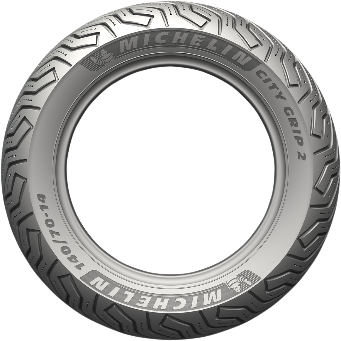 Michelin City Grip 2 rear motorcycle tire 120/70-11 56L with tread pattern suitable for urban riding on a black tire.