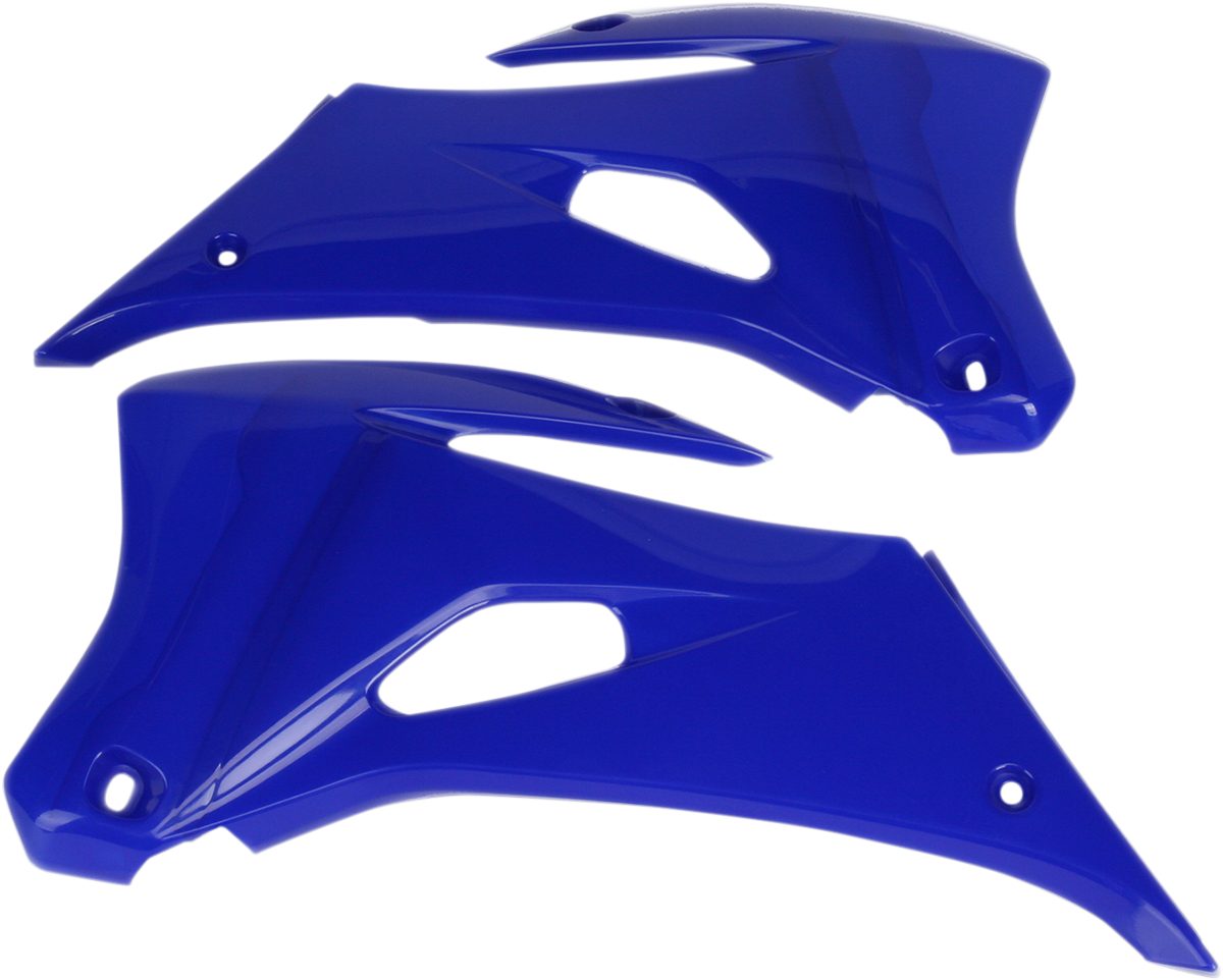 Blue Acerbis radiator shrouds for motorcycle body protection, designed for compatibility with various bike models.