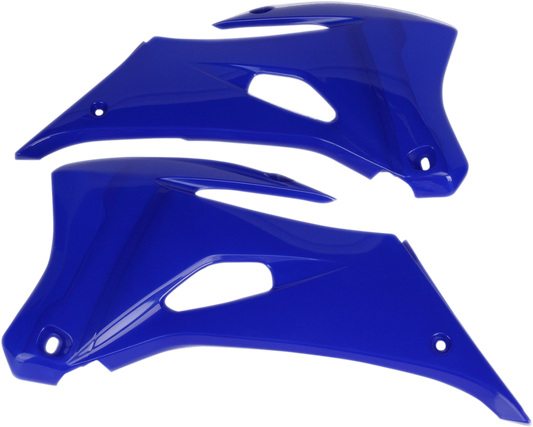Blue Acerbis radiator shrouds for motorcycle body protection, designed for compatibility with various bike models.