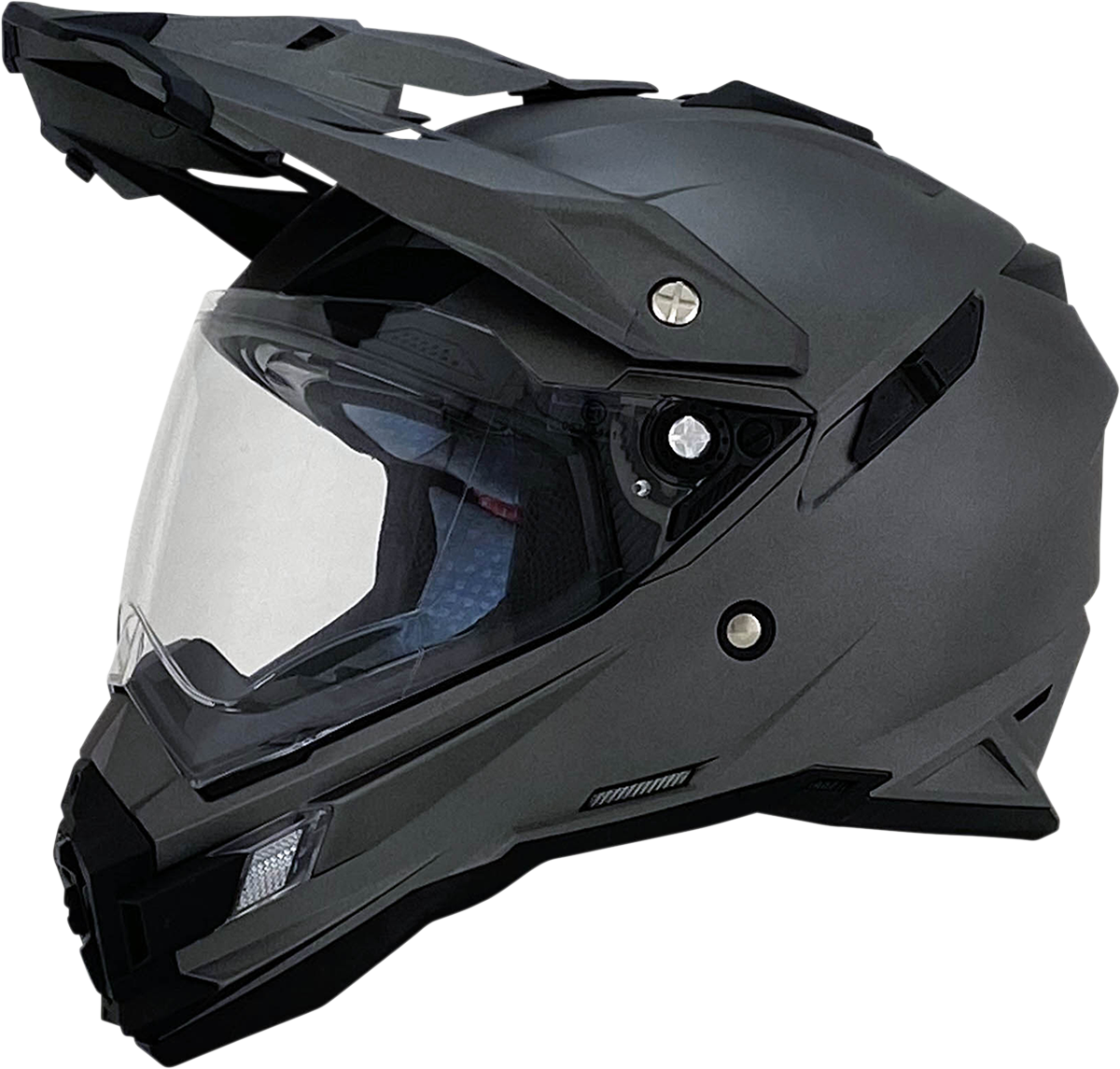 Bill's Exhausts AFX FX-41DS Frost Gray helmet in small size, showing the aerodynamic helmet with ventilation and matte finish.