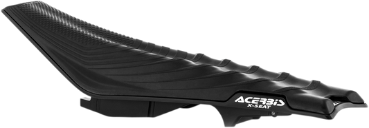 Black Acerbis X Seat for KTM 2016-2019 motorcycle, soft body seat with detailed stitching and ergonomic design.