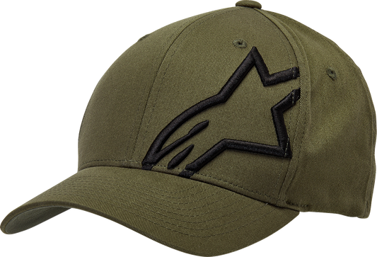Alpinestars Corp Shift 2 hat in military black with large/XL size, featuring the Alpinestars logo and casual hat design.