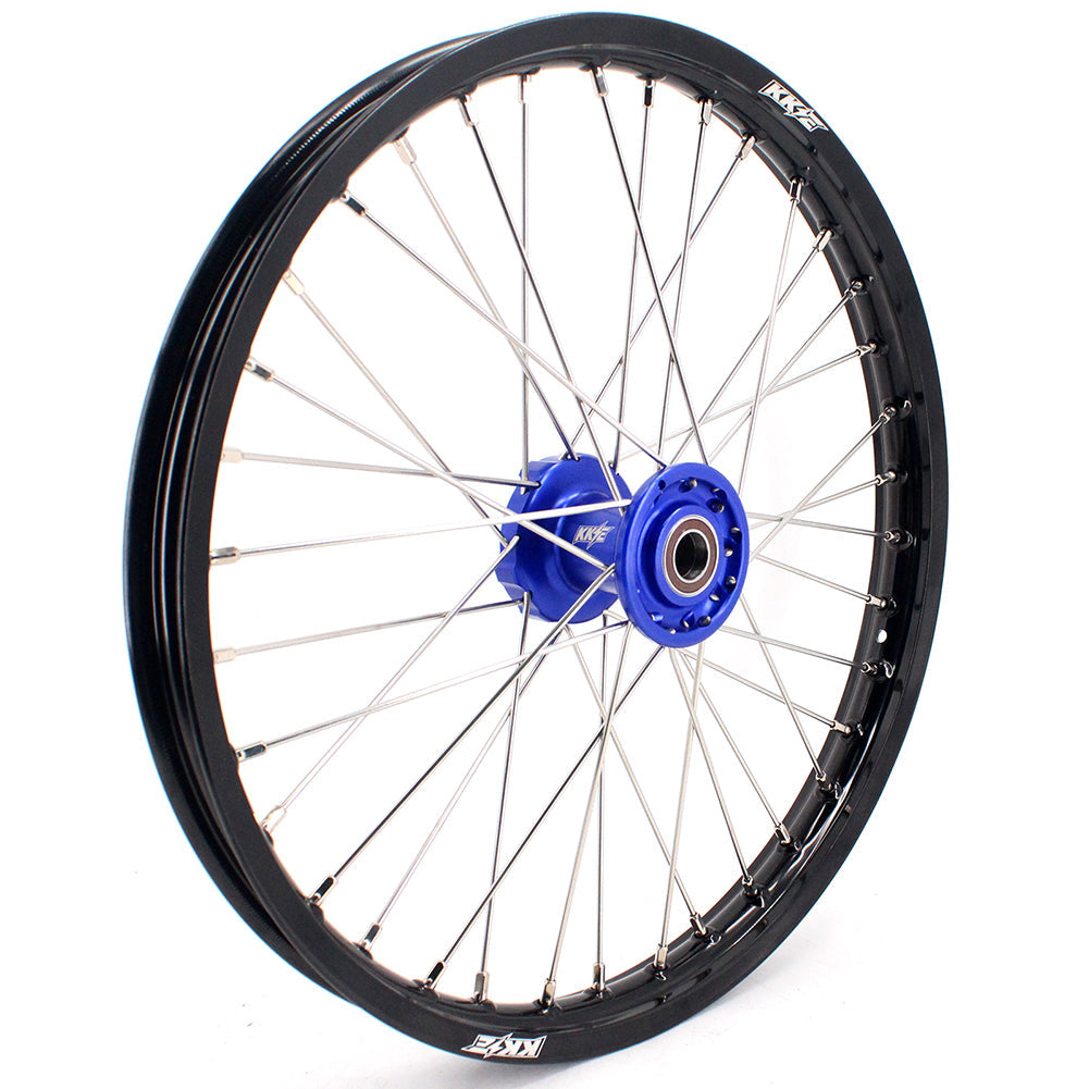 KKE 21 & 18 Enduro Rims for TM EN MX SMR 125-300 Blue Hub Black Rims - Howling Moto