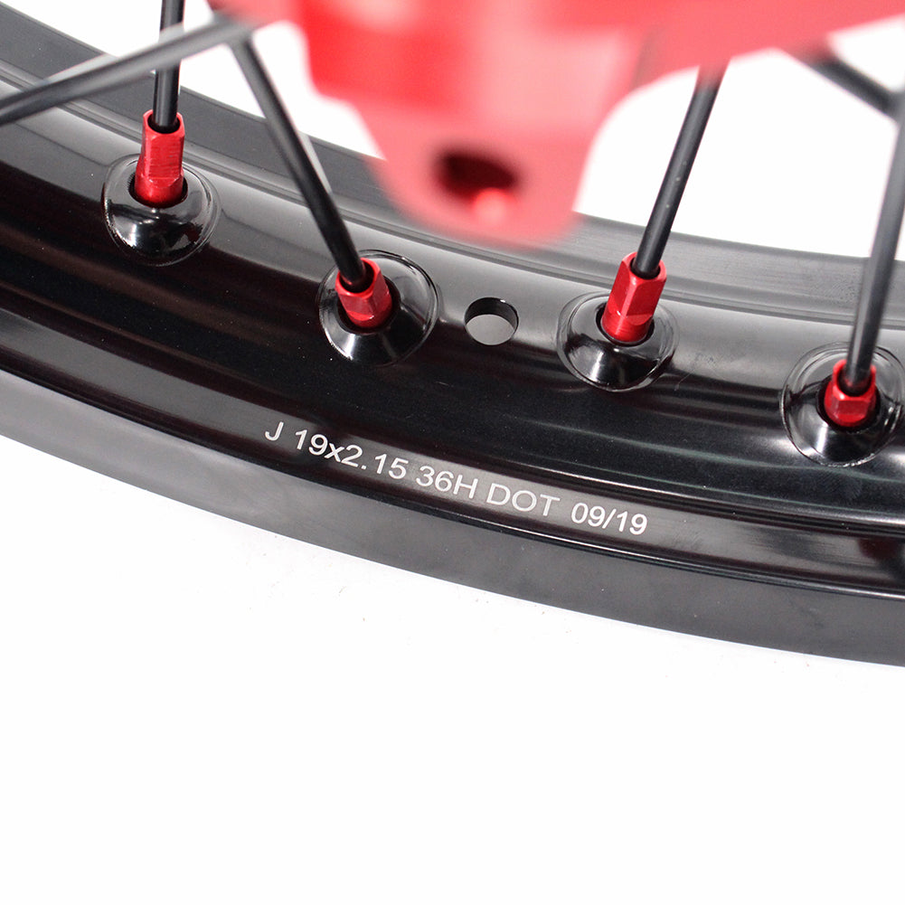 KKE 21 & 19 MX Rims for Suzuki RMZ250 2007-2024 RMZ450 2005-2024 Black Spokes - Howling Moto