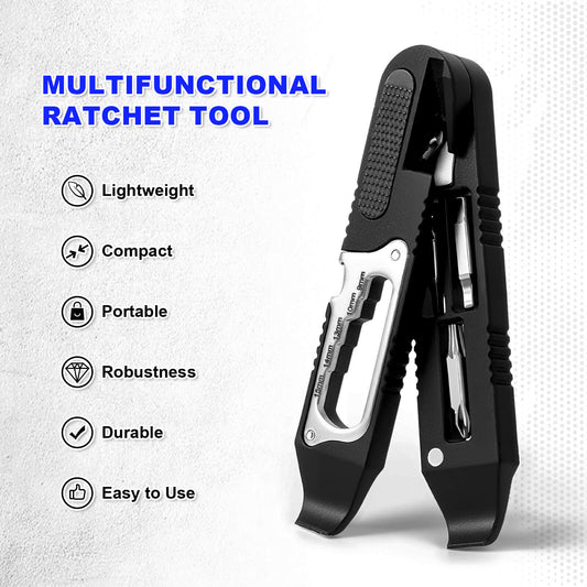 Hycline 14-in-1 bike tire repair kit includes wrench, levers, screwdriver, corkscrew, and file for bicycle maintenance.