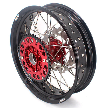 KKE 3.5 & 4.25 Cush Drive Supermoto Rims For HONDA XR650R 2000-2008 Red & Black