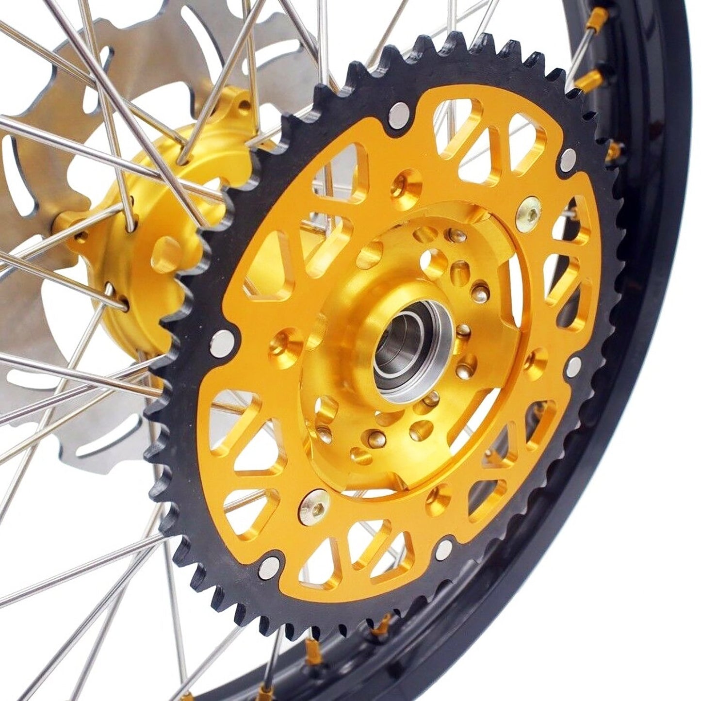 KKE 21 & 19 MX Rims for Suzuki RMZ250 2007-2024 RMZ450 2005-2024 Gold Nipple - Howling Moto