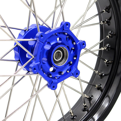 KKE 17inch Supermoto Wheels Set For YAMAHA WR250R 2008-2020 Blue Hub