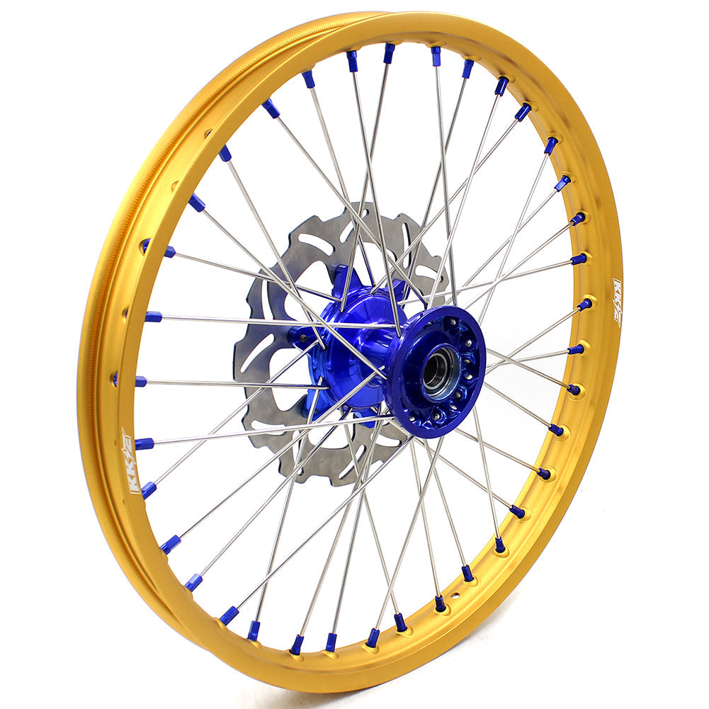 KKE 21"&18" Enduro Dirtbike Casting Wheels For YAMAHA YZ125 YZ250 1999-2016 YZ250F YZ450F 2003-2015 Gold Rim With Disc - Howling Moto