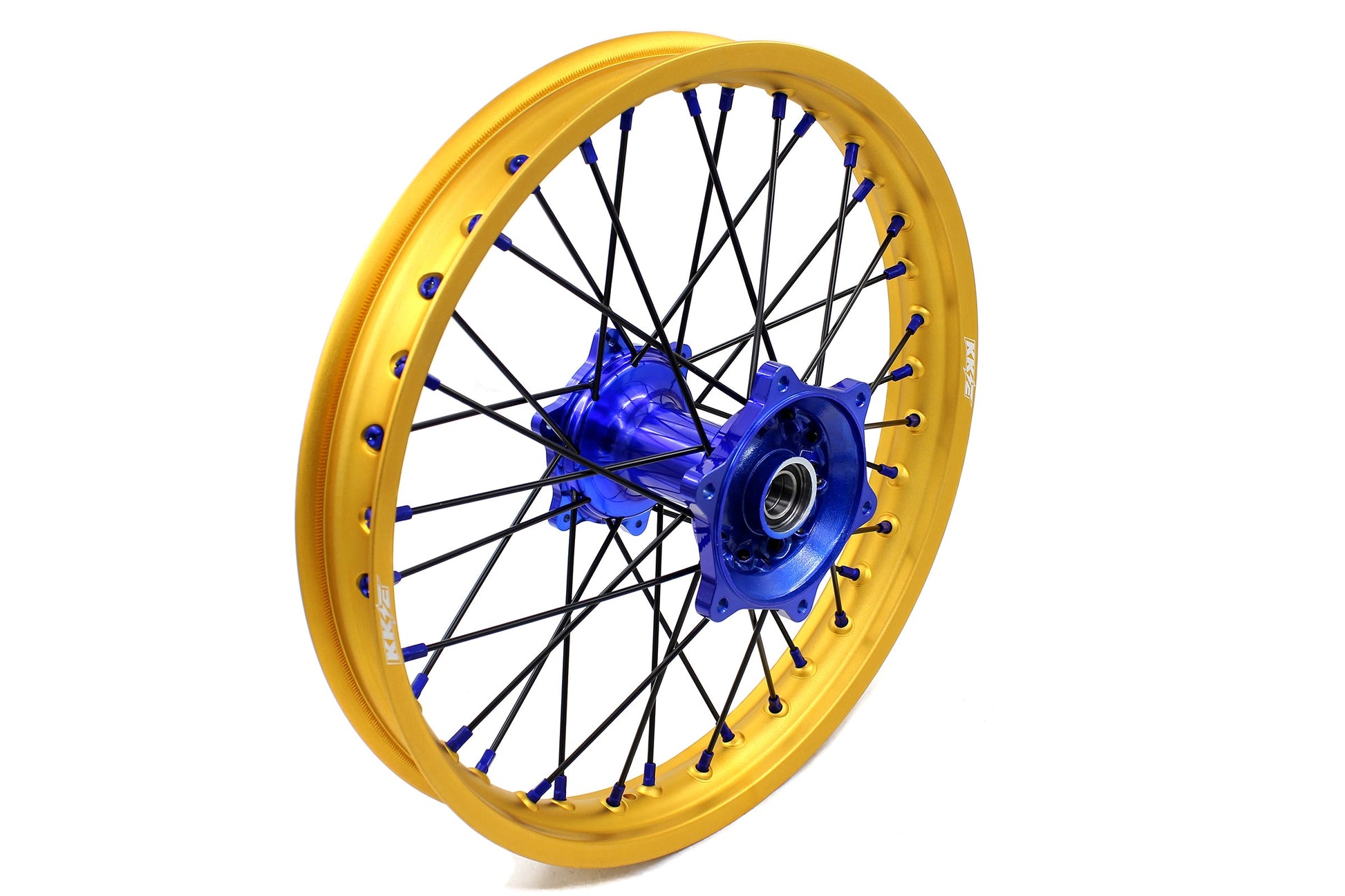 KKE 21"&19" Mx Dirtbike Cast Wheels For YAMAHA YZ125 YZ250 YZ250F YZ450F Gold Rim Black Spokes - Howling Moto