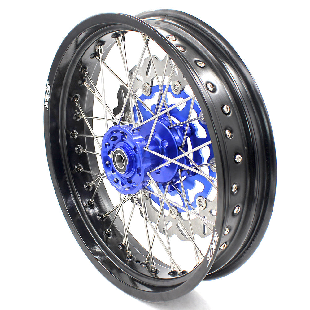 KKE 3.5/4.25*17inch For KAWASAKI KX250F KX450F 2006-2018 Supermoto Rims With Disc&Sprocket Blue - Howling Moto