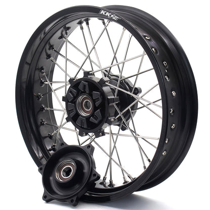 KKE 2.5*19 & 4.25*17 Cush Drive Supermoto Wheels for SUZUKI Dr650se 1996-2021 Black