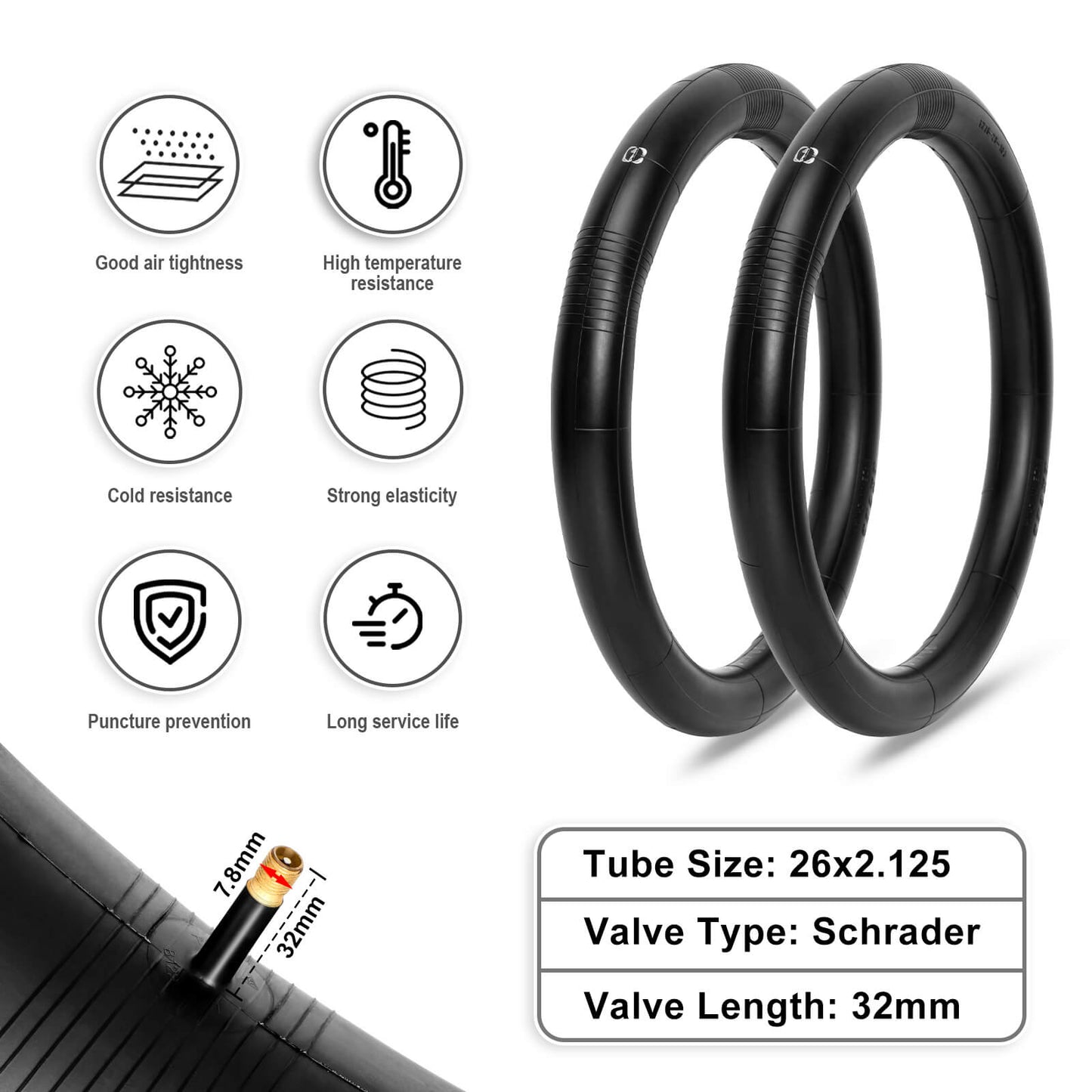 Hycline 26-inch bicycle tire Chain Cruises 2.125-inch width mounted on a bike wheel, showing tread pattern and sidewall details.