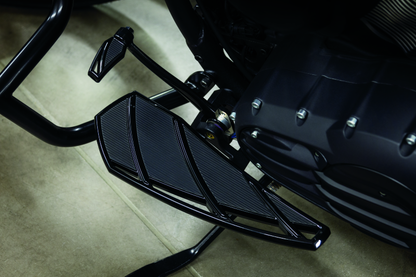 Kuryakyn Phantom Black Floorboards for Indian Motorcycles with part number 5771, showing sleek black design and textured surface