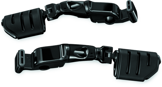 Kuryakyn Ergo II Trident Dually ISO Pegs with Long Arms for Honda GL1800 in gloss black, showing motorcycle foot pegs and mounting hardware