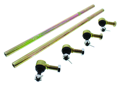 QuadBoss Polaris Scrambler 850 tie rod assembly upgrade kit for 2014-2018 models, featuring durable metal components and precision fit.