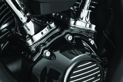 Kuryakyn Kool Kaps engine kit for Milwaukee-8 in glossy black, includes covers and components for engine customization.