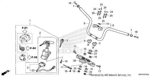 HLDR, HANDLE (LOWER) 53132-K0F-T00 - Howling Moto