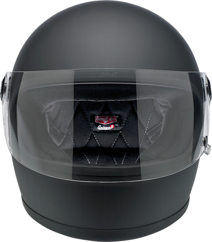 BILTWELL Gringo S motorcycle helmet in flat black, small size, featuring a sleek, aerodynamic design for rider safety.
