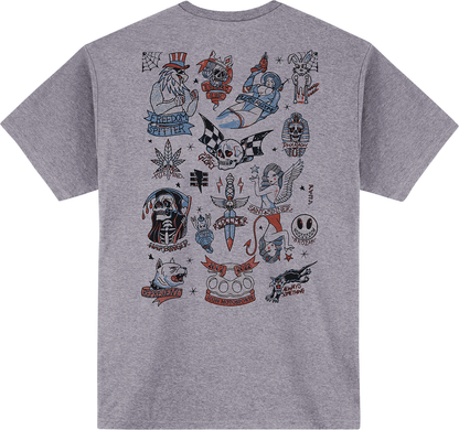 Bill's Exhausts ICON Stick-N-Poke™ T-Shirt in Ash Heather 3XL, featuring a graphic design on a comfortable cotton fabric.