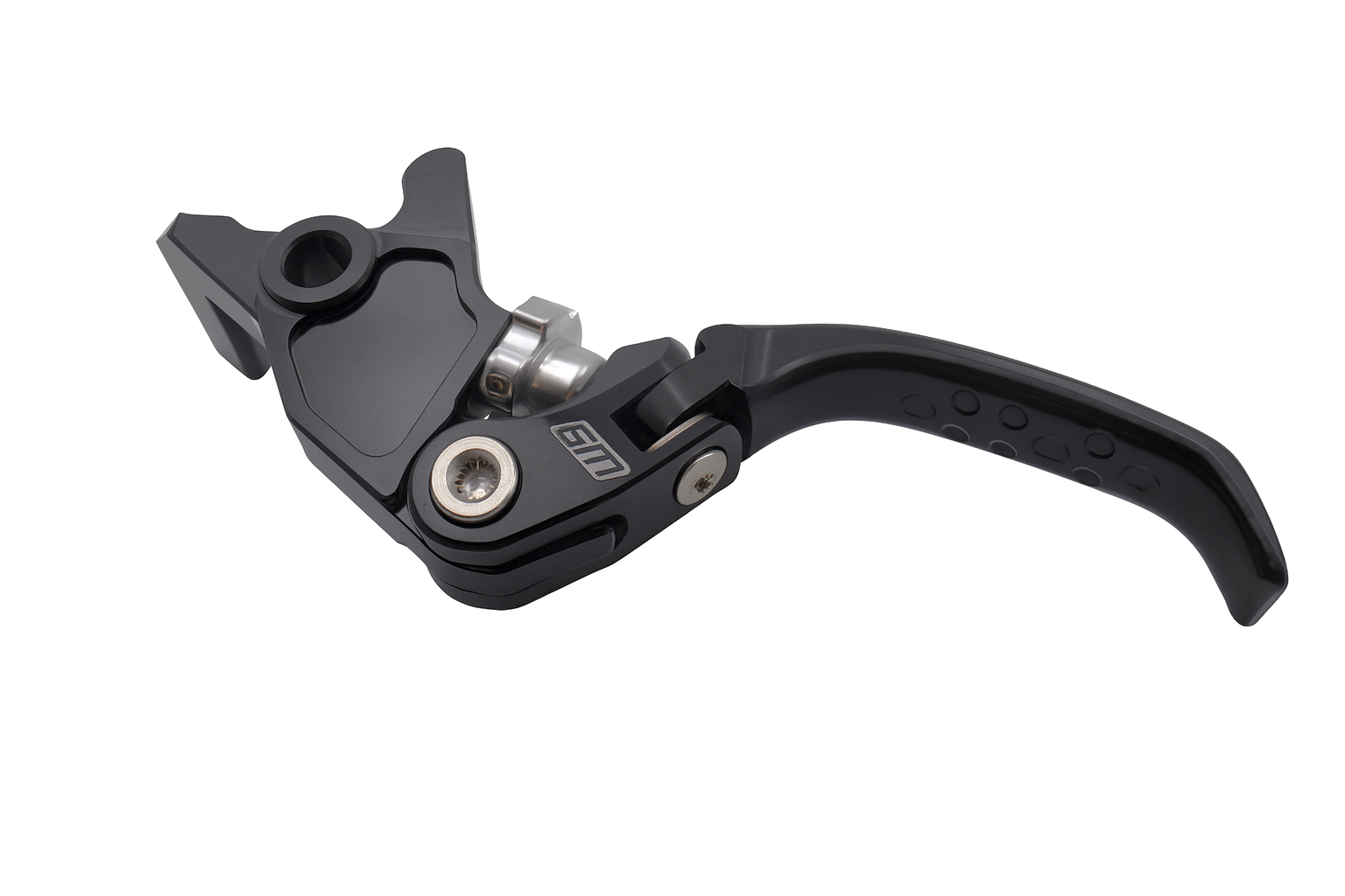 Warp9Racing Emoto Folding Brake Levers for bicycles, showing close-up of black aluminum levers with textured grip surfaces.