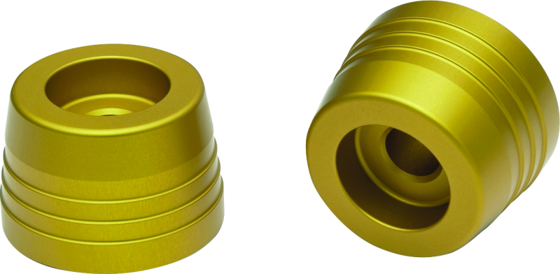 Kuryakyn Lodestar Handlebar Slider Gold for BMW R1200GS motorcycle, showing the gold handlebar protection part.