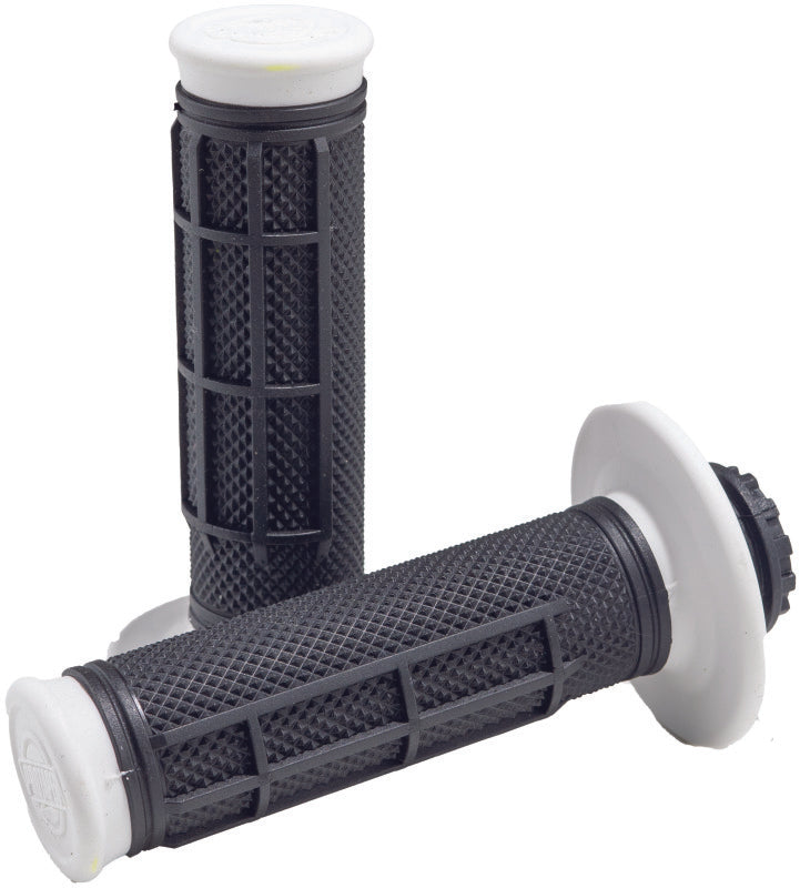 ProTaper Pro Series Clamp On 1/2 Waffle handlebar grip in white and black for motocross or dirt bike riding.