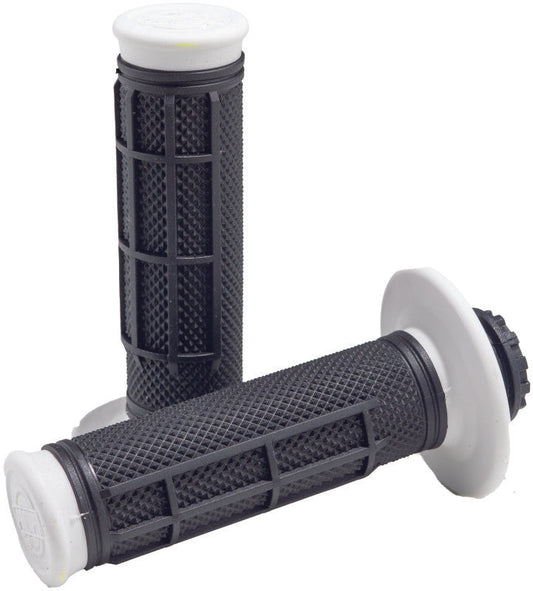 ProTaper Pro Series Clamp On 1/2 Waffle handlebar grip in white and black for motocross or dirt bike riding.