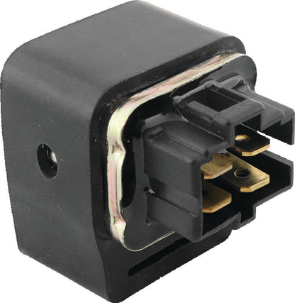 QuadBoss Polaris Predator and Scrambler starter solenoid and relay, black component with wiring for ATV ignition system