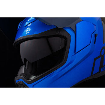 Blue ICON Airflite™ Helmet in XL size with MIPS® safety system, featuring a jewel design and aerodynamic shell.